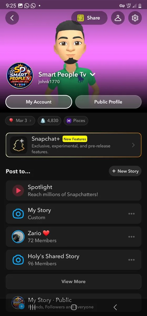 9 years snapchat account with 9k followers & 4.5k snapscore, screenshot 2