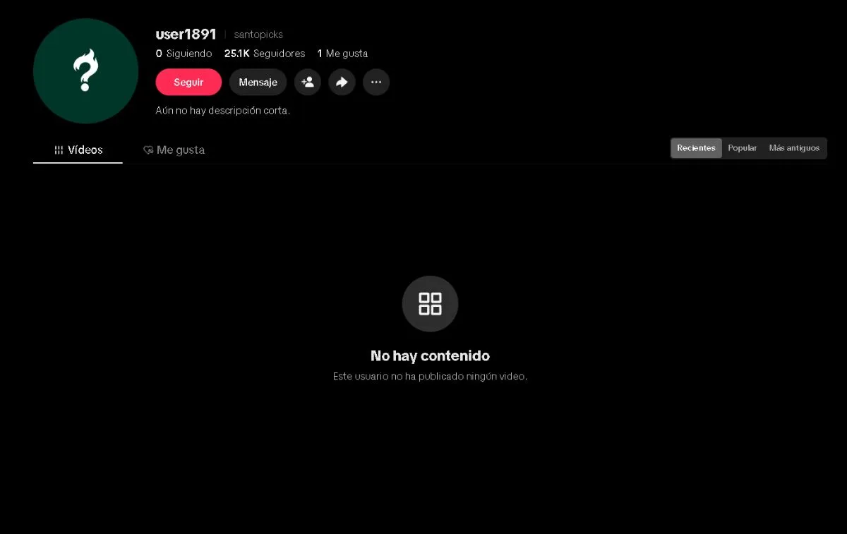 25k Cuenta de Tiktok, screenshot 1