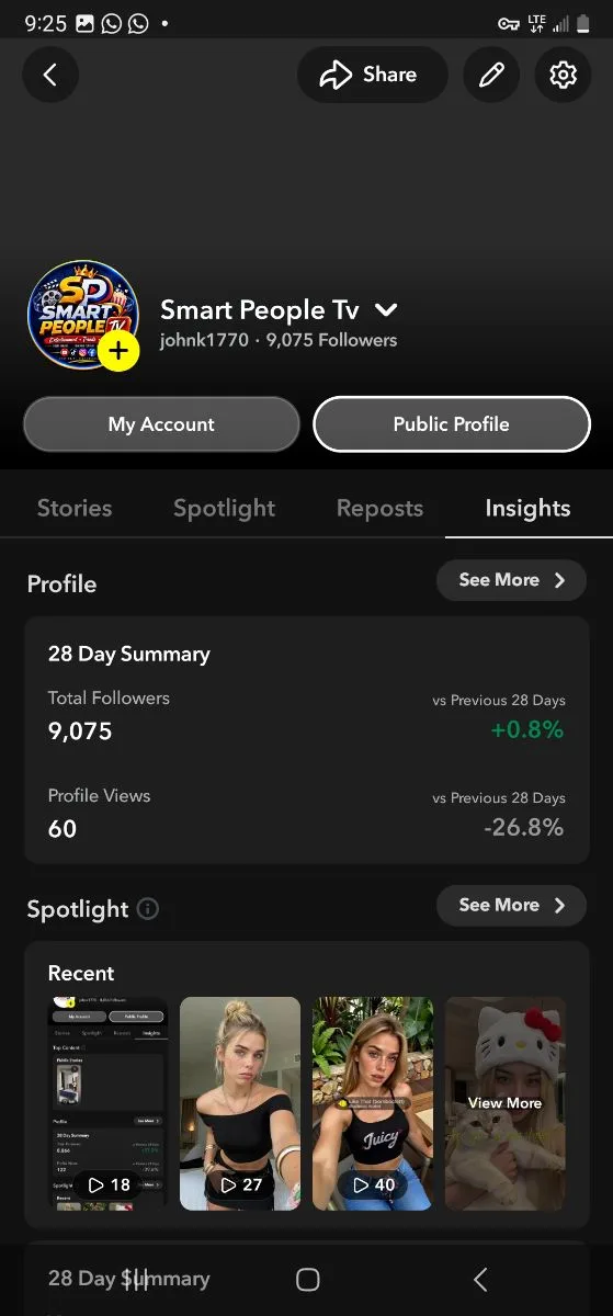 9 years snapchat account with 9k followers & 4.5k snapscore, screenshot 1