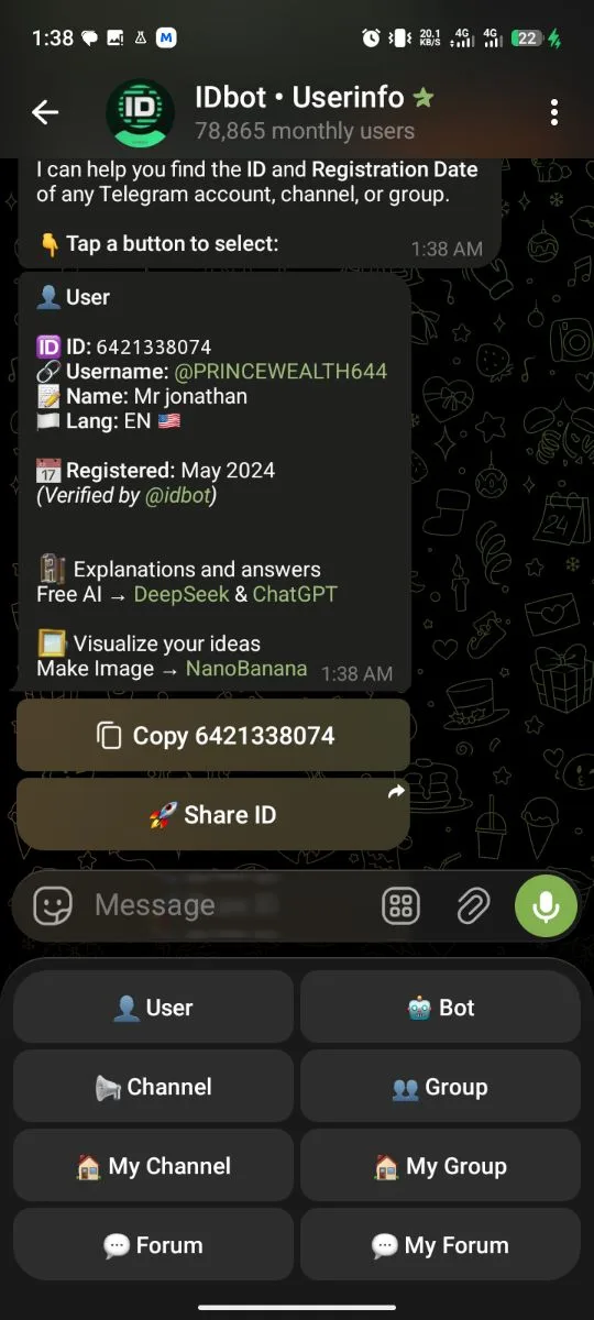 Clean May 2024 Premium Account | SpamBot Free as a Bird (Telegram), screenshot 1 of 4