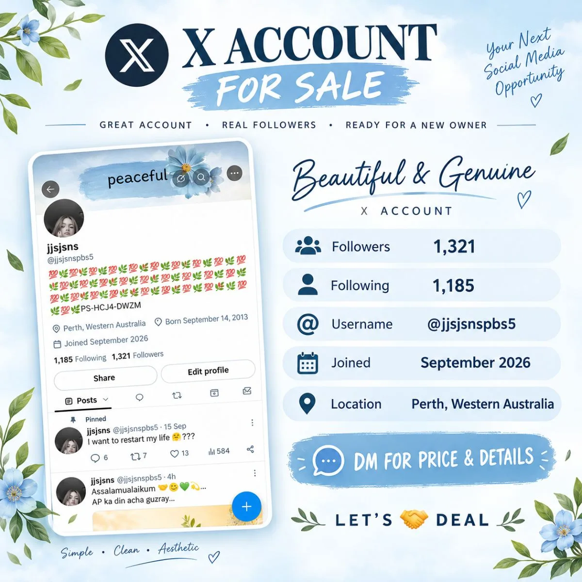 1300 +Twitter account for sale 🤝, screenshot 1