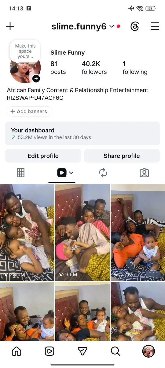 40k followers Instagram account , screenshot 1