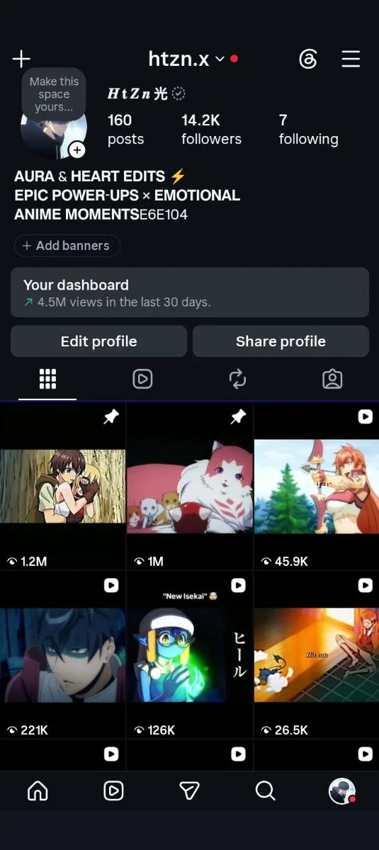 Premium Anime Edits Page with High Engagement 🔥, screenshot 2