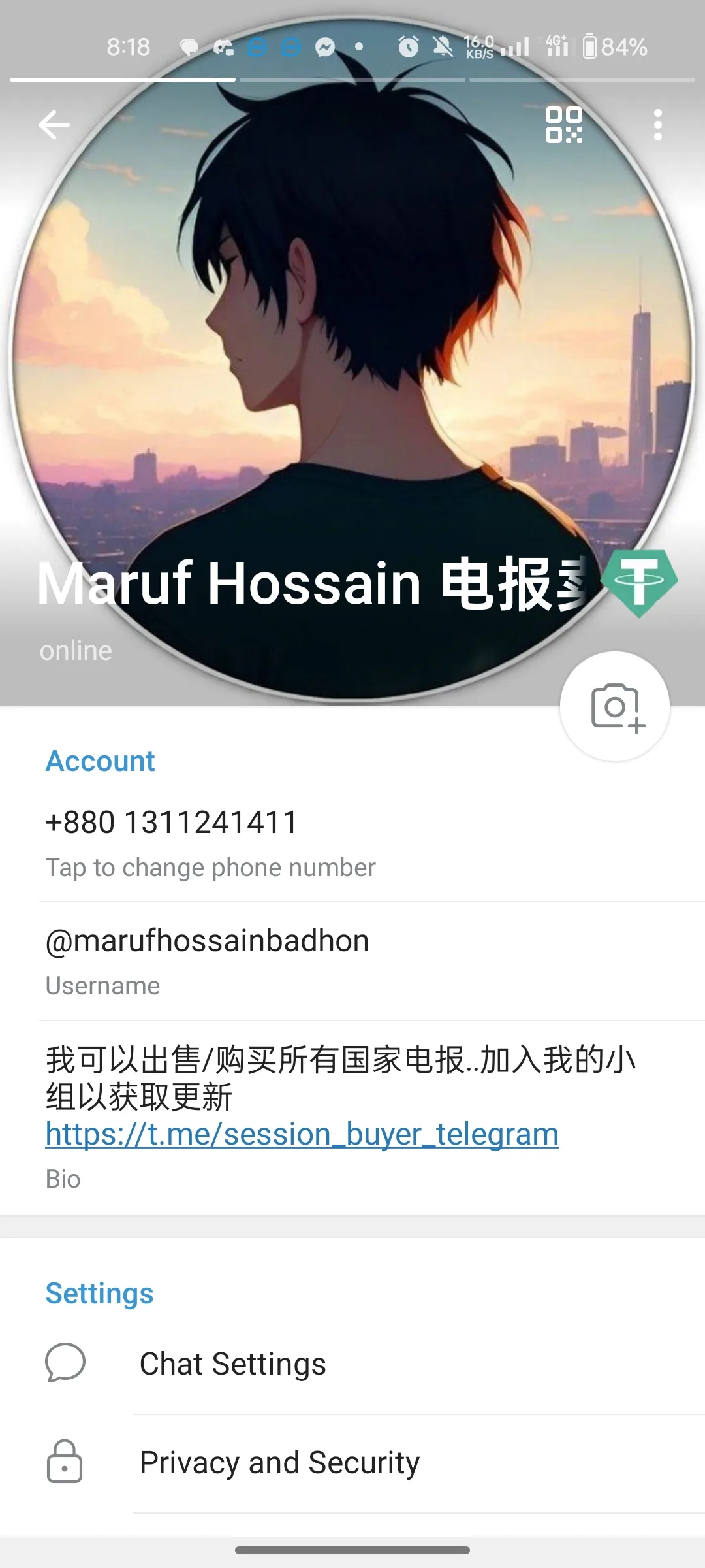 Telegram Account | Session+Json / TDATA / Login Code | 10 to 1000+ acc — screenshot 1
