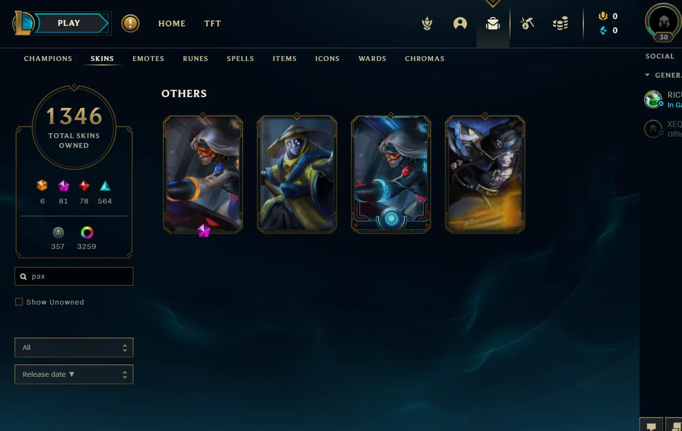 EUW ⭐1200 SKIN ACCOUNT | INCLUDES ALL RARE SKINS | PAX -VICTORIOUS SKINS — screenshot 2