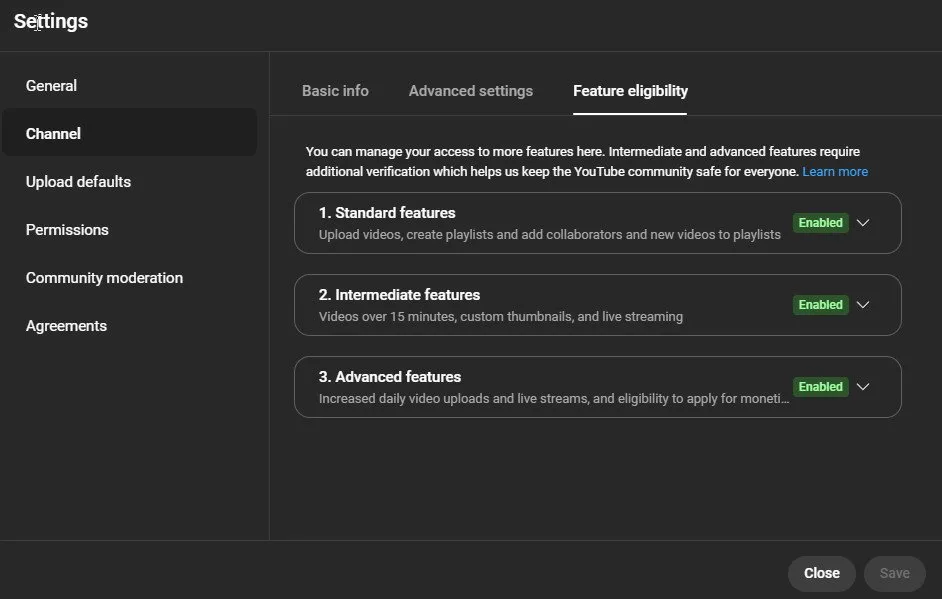 YouTube channels with 3 verification function enabled | live broadcasts — screenshot 1