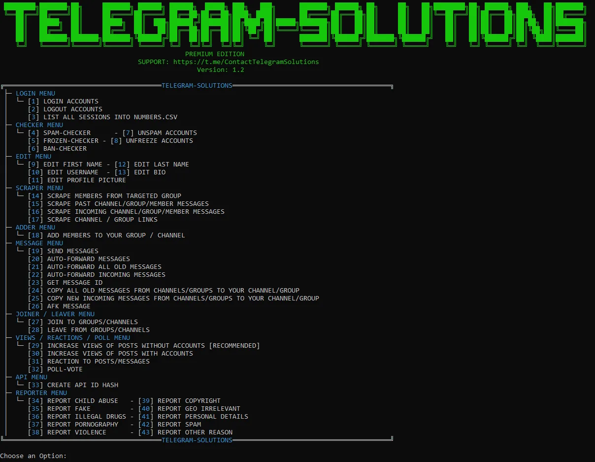 TELEGRAM-SOLUTİONS - The All-In-1 Tool for Telegram - @ContactTelegramSolutions — screenshot 1